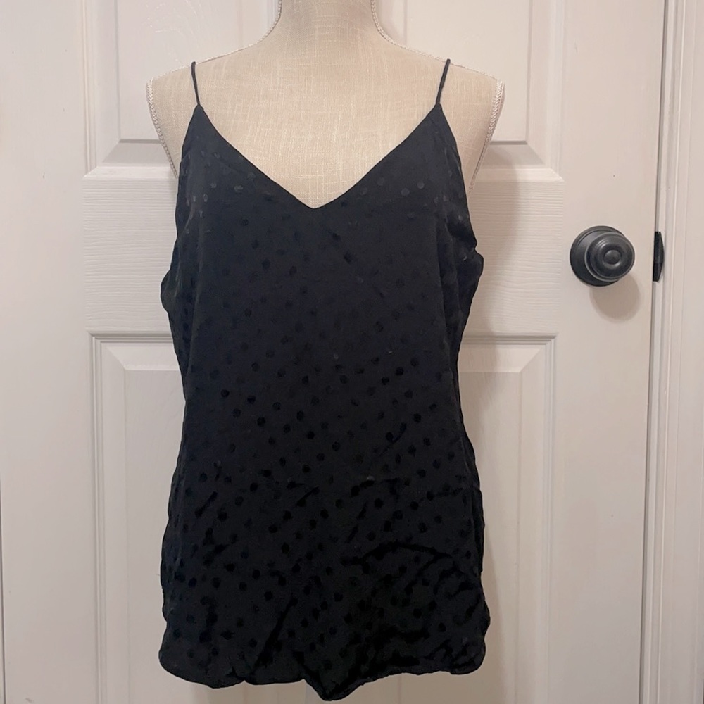 EXPRESS Black Polka Dot Tank Top